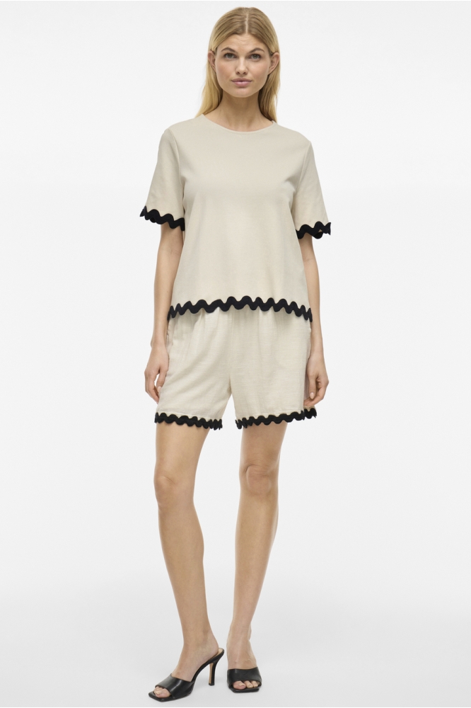 VICALISA O-NECK 2/4 TOP 14106763 BIRCH/BLACK BEAUTY